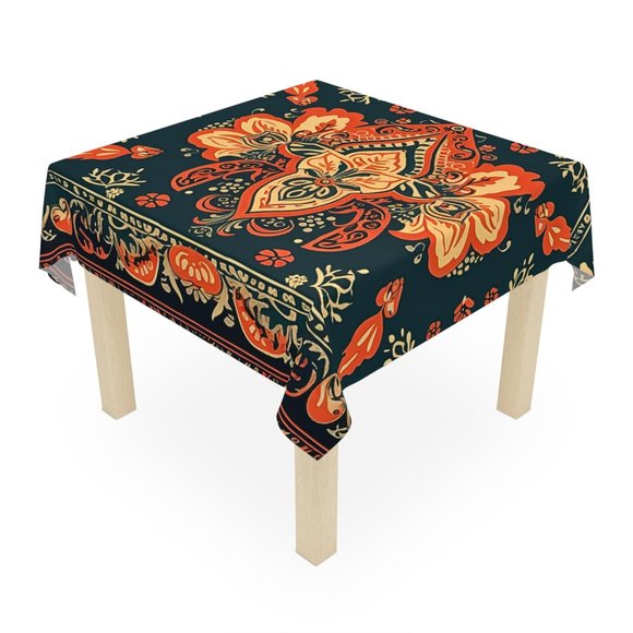 Boho Tablecloth | Vintage Tablecloth | Floral table cloth | Rectangle Square - Picture 7 of 10